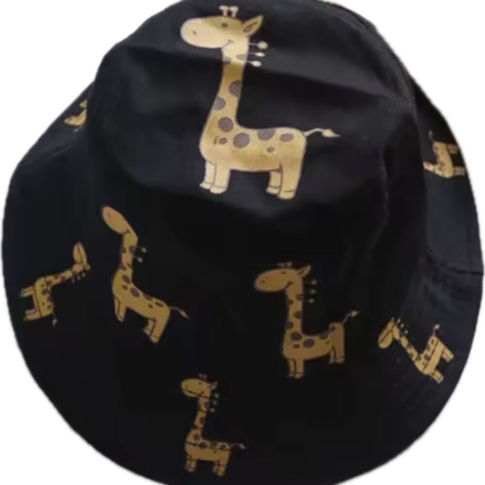 New toddler giraffe sun hat, black 3-6